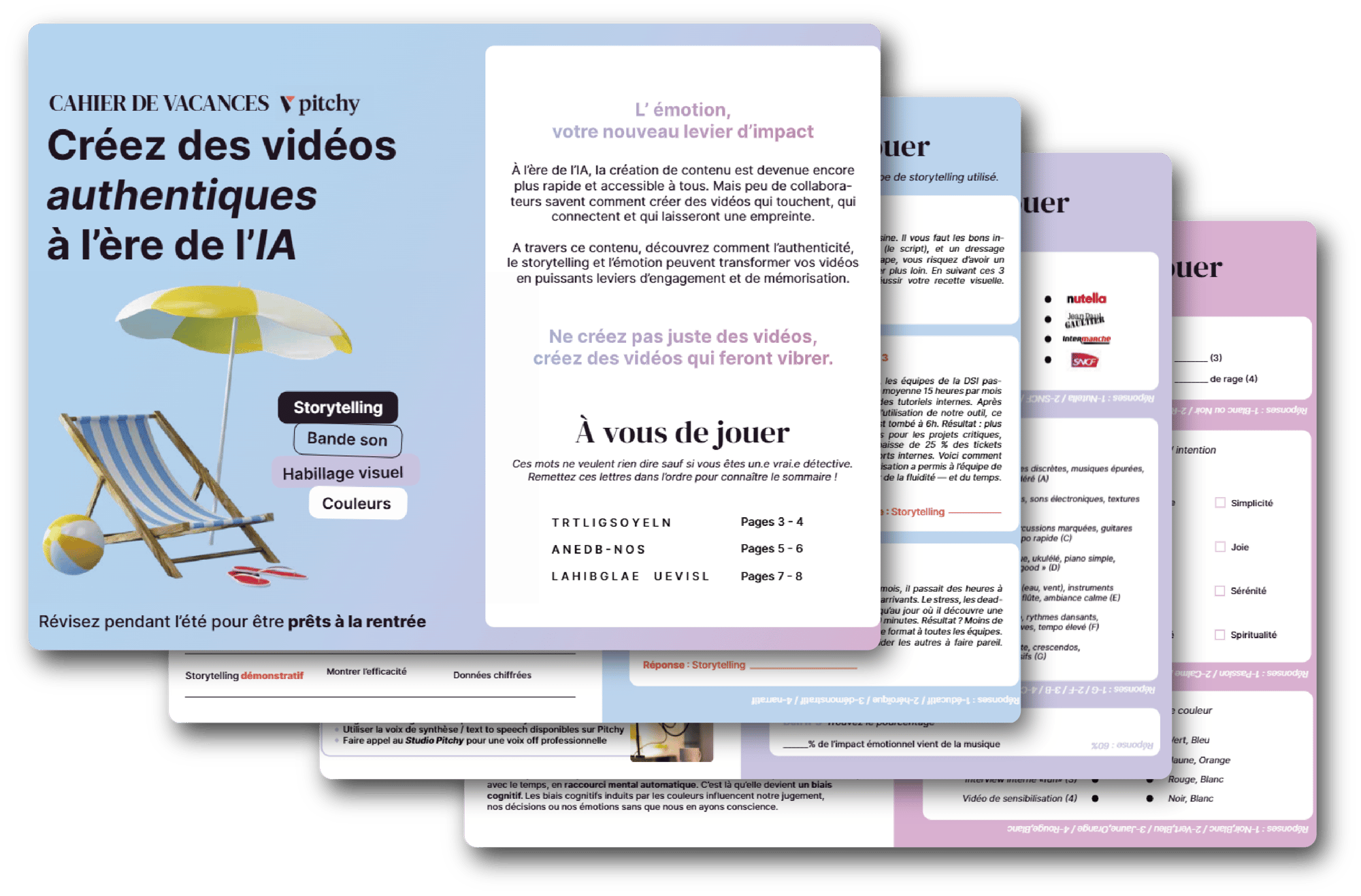 Pages cahier de vacances